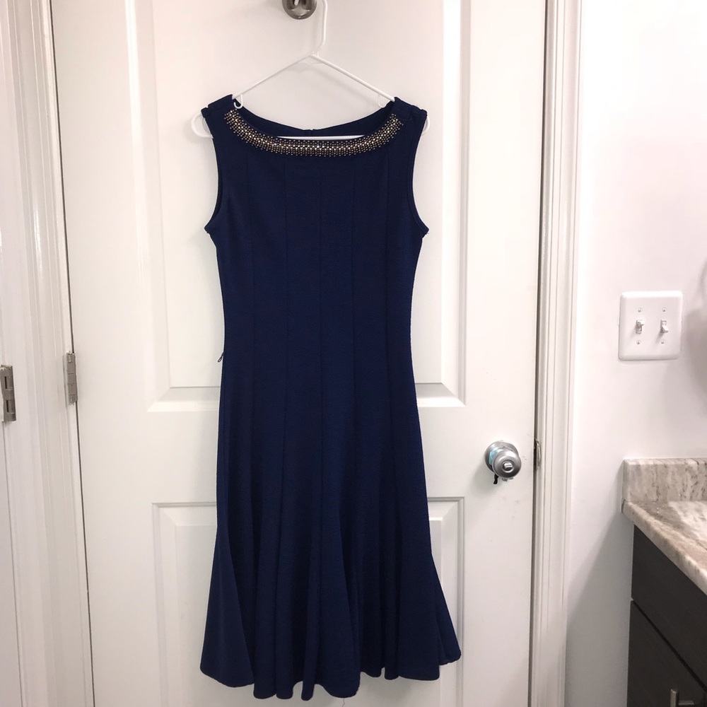 Blue swing dress with crystals